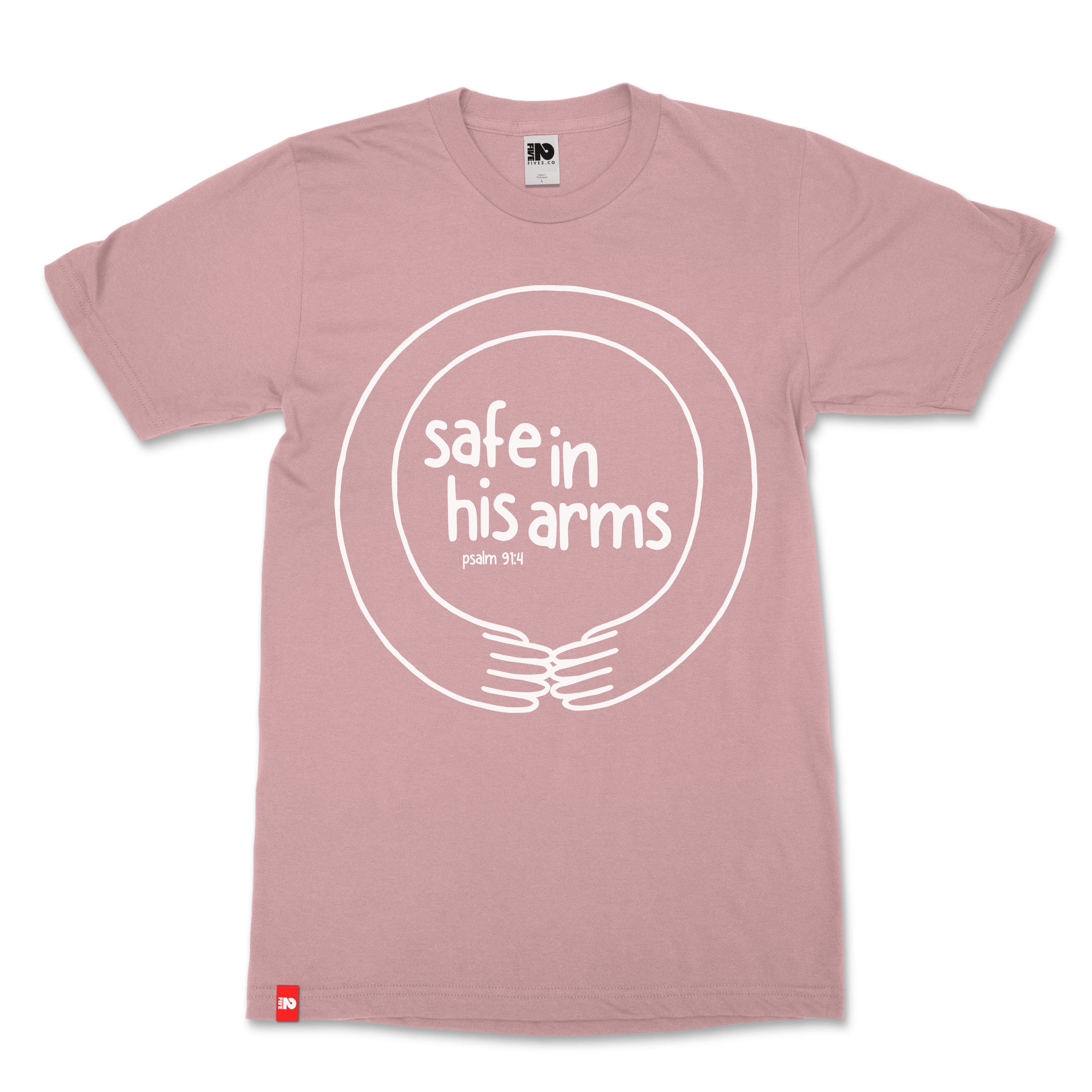Safe in His Arms Christian T-Shirt  - Christian Apparel by FIVE2