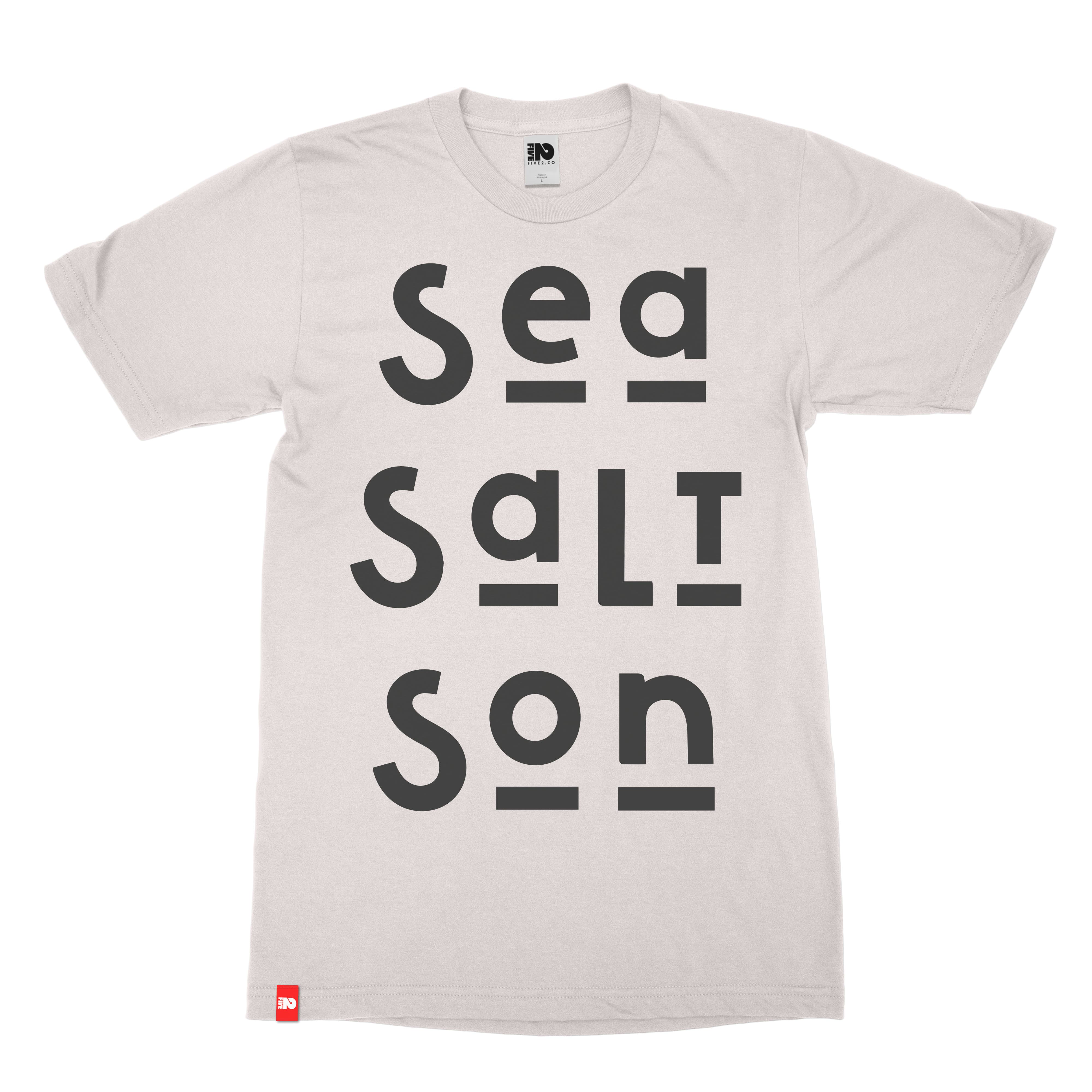 Sea Salt Son Tee in Bone with bold stacked sea salt son front graphic