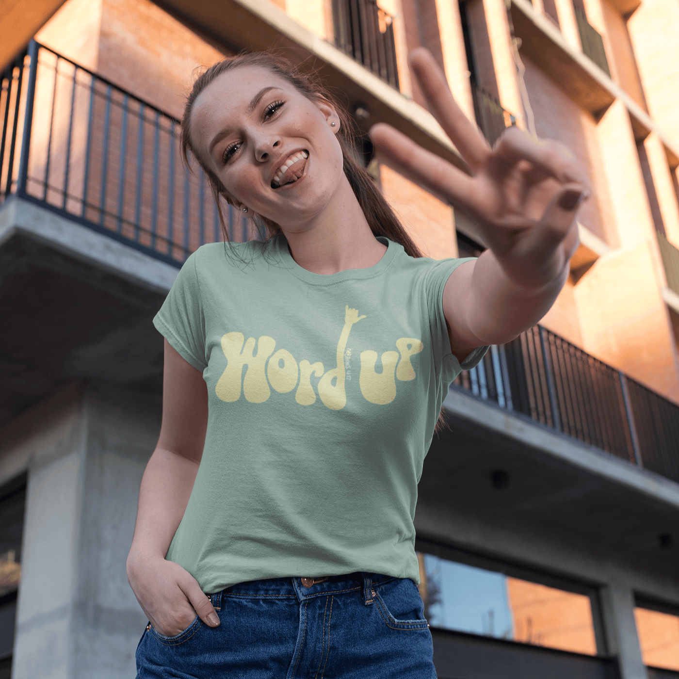 Word Up Christian T-Shirt  - Christian Apparel by FIVE2