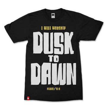 Worship Dusk to Dawn Christian T-shirt image 1 of 3, scripture-inspired Psalm 71:8 product view